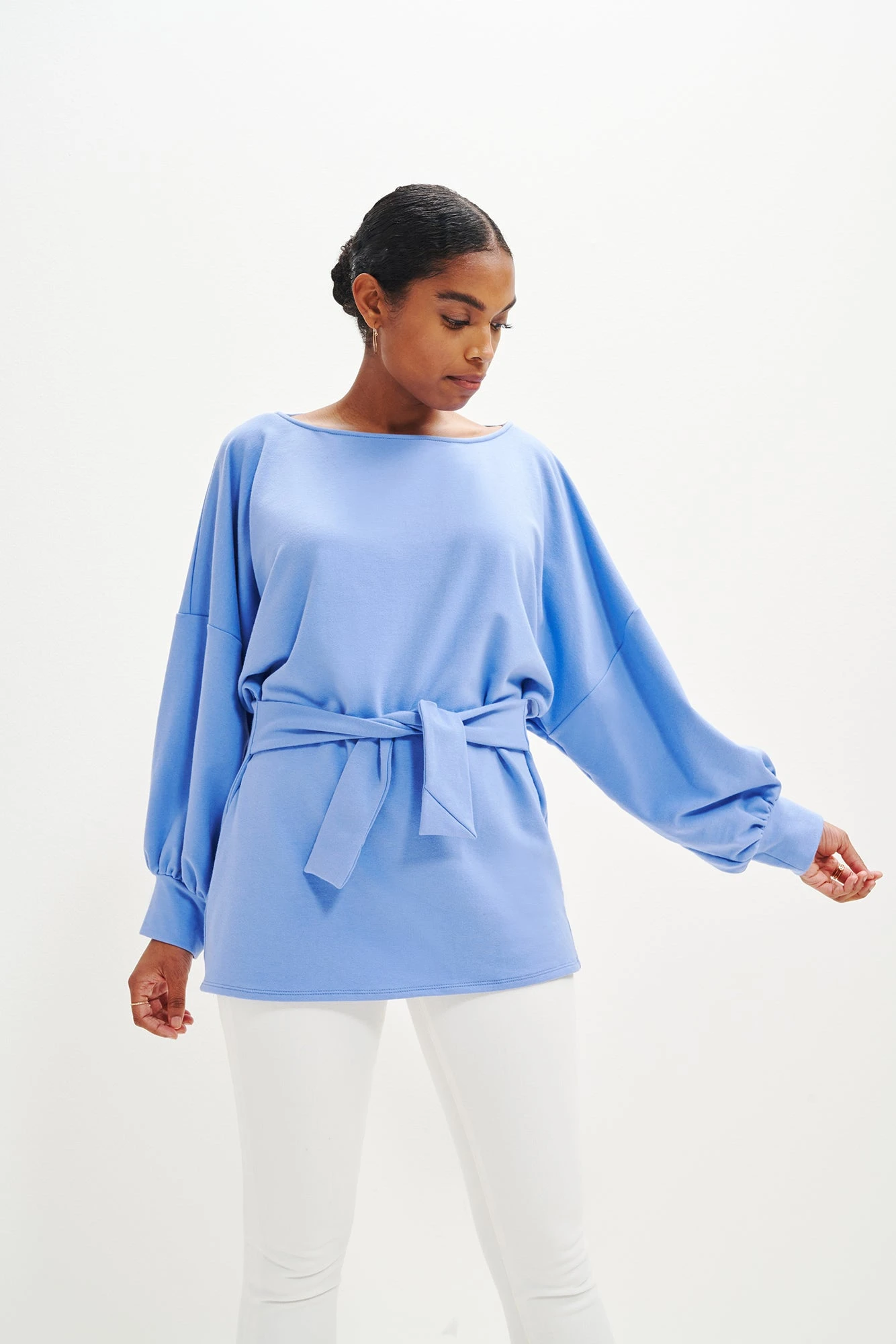 Fleur Reverie Terry Sweatshirt - Sky 2 Fleur Reverie Terry Sweatshirt - Sky - Image 2