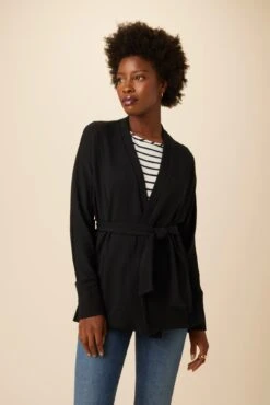 Trinity Luxe Fleece Cardigan - Black