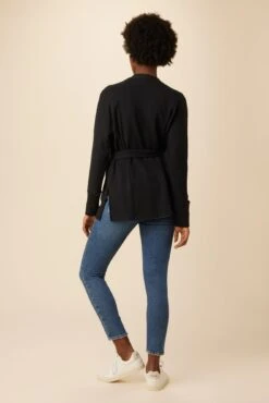 Trinity Luxe Fleece Cardigan - Black -AGOLDE Style 0080R1 Trinity Black 3