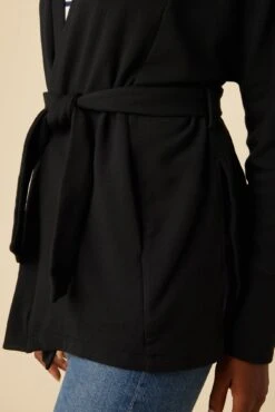 Trinity Luxe Fleece Cardigan - Black -AGOLDE Style 0080R1 Trinity Black 6