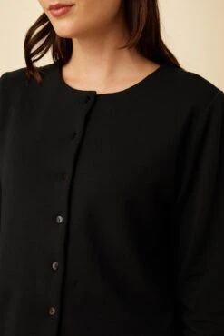 Mira Luxe Fleece Cardigan - Black -AGOLDE Style 0115 Mira Black 4