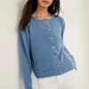 Mira Luxe Fleece Cardigan - Tempest Blue