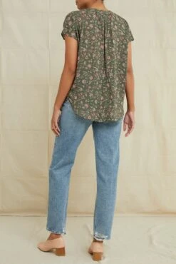 Renata Ecovero Blouse -AGOLDE Style 0142RenataLagoGreen 2592 web