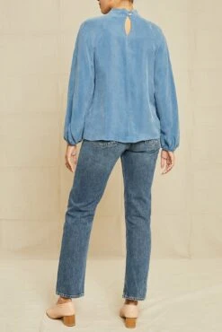 Papillon Cottonseed Cupro Blouse - Azure -AGOLDE Style 0156 Papillon Azure V2 15910 web 0443973c b711 49fd a984 e9b2cec2463f