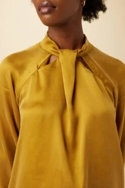 Papillon Cottonseed Cupro Blouse - Gold -AGOLDE Style 0156 Papillon Gold 4
