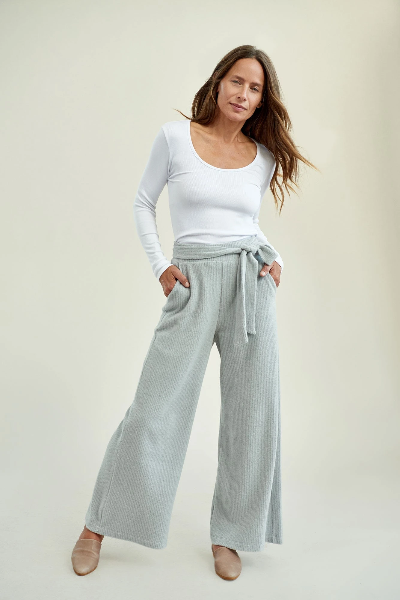 Coco Cloud Rib Pants - Dove - ReAmour 1 Coco Cloud Rib Pants - Dove - ReAmour
