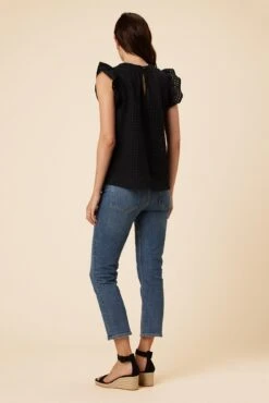 Katia Cotton Eyelet Blouse - Black -AGOLDE Style 0179 Katia Eyelet Black 3