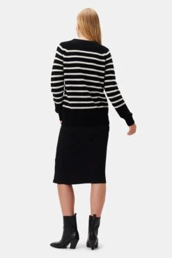 Layla Organic Cotton Sweater - Black Ivory Stripe 7 Layla Organic Cotton Sweater - Black Ivory Stripe -AGOLDE Style 0212 Layla Sweater Black Ivory Stripe 3