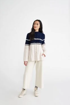 Sena Wool Sweater - Ivory Navy Stripe - ReAmour -AGOLDE Style 0214 Sena Ivory Navy Stripe 0511 web 4a445911 6bee 4f2e a055 d4df0f80b8da