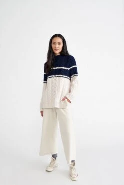 Sena Wool Sweater - Ivory Navy Stripe - ReAmour -AGOLDE Style 0214 Sena Ivory Navy Stripe 0520 web 1df8ab3e 9656 45c1 b4e8 d4d2046389aa