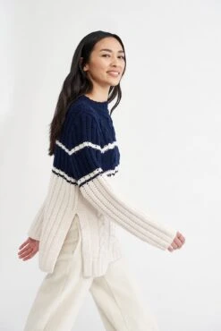 Sena Wool Sweater - Ivory Navy Stripe - ReAmour -AGOLDE Style 0214 Sena Ivory Navy Stripe 0568 web f3bdb6d0 8619 4408 aea8 5a4bee67989c