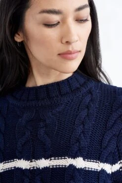 Sena Wool Sweater - Ivory Navy Stripe - ReAmour -AGOLDE Style 0214 Sena Ivory Navy Stripe 0605 web 8c0c14a6 de60 44b2 bdfa 45452dbbf4d3