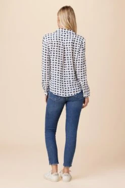 Bixby Washable Silk Blouse - Squared Up White -AGOLDE Style 0263 Bixby Squared Up White 3