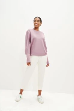 Dominique Reverie Terry Sweatshirt - Lavender - ReAmour -AGOLDE Style 0271 Dominique Reverie Terry Lavender 1089 web b82538e9 490b 4cd9 a267 a146ab883928