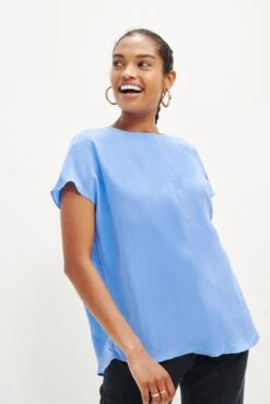 Delilah Cupro Top - Sky