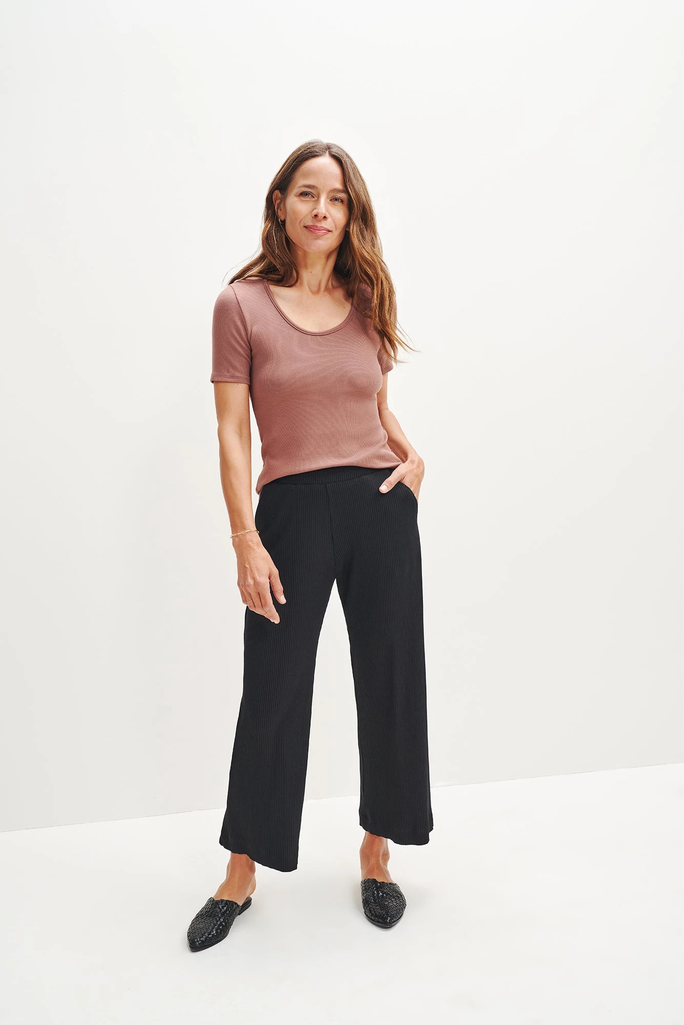 Willow Paris Rib Pants - Black 1 Willow Paris Rib Pants - Black