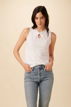 Victoria Reverie Slub Top - White