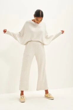 Willow Scallop Knit Pants -AGOLDE Style 0327 Willow Scallop Natural Birch 1765 web