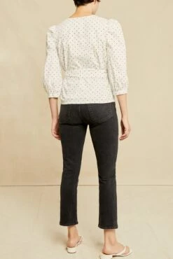 Linette Upcycled Cotton Blouse - Polka Dot -AGOLDE Style 0359 Linette Upcycle Black Polka Dot 0627 Web c462d322 bf7a 434a 8b10 71e66f6c22e9