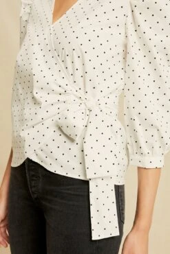 Linette Upcycled Cotton Blouse - Polka Dot -AGOLDE Style 0359 Linette Upcycle Black Polka Dot 0663 Web 0b05a386 cf25 4554 a86f bfb689b34200