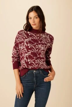Gemma Organic Cotton Sweater - Pebble Dot Plum