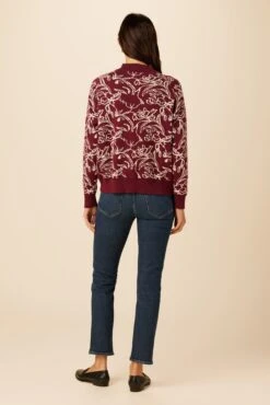 Gemma Organic Cotton Sweater - Pebble Dot Plum -AGOLDE Style 04 9384 Gemma Plum Ivory 3