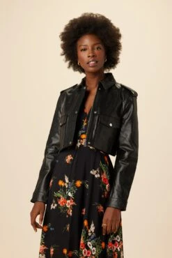 Deadwood Bella Cropped Leather Jacket - Black -AGOLDE Style 04 Deadwood Bella Jacket 1