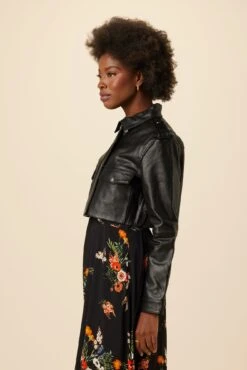 Deadwood Bella Cropped Leather Jacket - Black -AGOLDE Style 04 Deadwood Bella Jacket 2