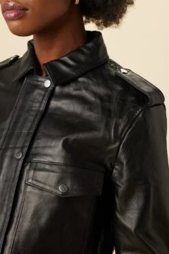 Deadwood Bella Cropped Leather Jacket - Black -AGOLDE Style 04 Deadwood Bella Jacket 4