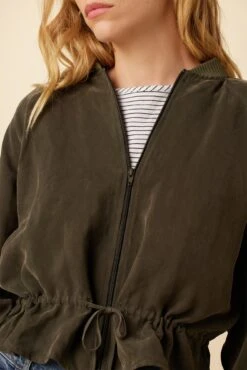 Roux Mixed Cupro Jacket - Olive -AGOLDE Style 0515 Roux Jacket Olive 5