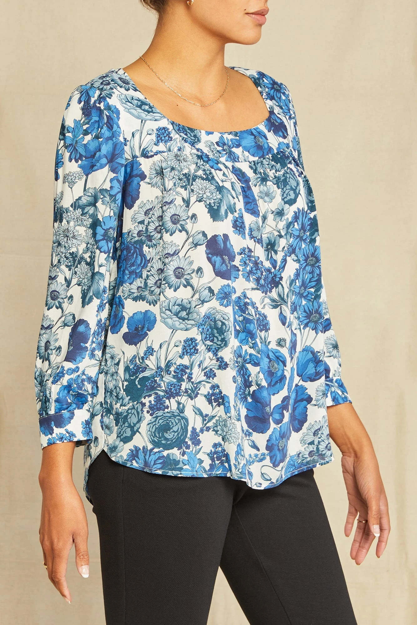 Eusalia Ecovero Blouse - Elsinore Blue 2 Eusalia Ecovero Blouse - Elsinore Blue - Image 2