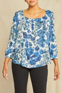 Eusalia Ecovero Blouse - Elsinore Blue