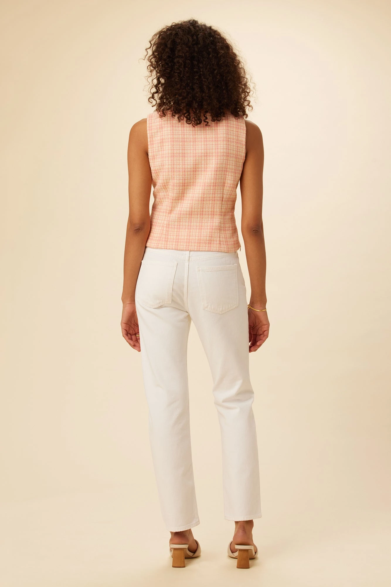 Kinsley Upcycled Top - Pink Peach Plaid 3 Kinsley Upcycled Top - Pink Peach Plaid - Image 3