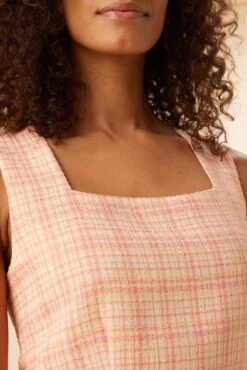 Kinsley Upcycled Top - Pink Peach Plaid 7 Kinsley Upcycled Top - Pink Peach Plaid -AGOLDE Style 0531 Kinsley Pink Peach Plaid 4