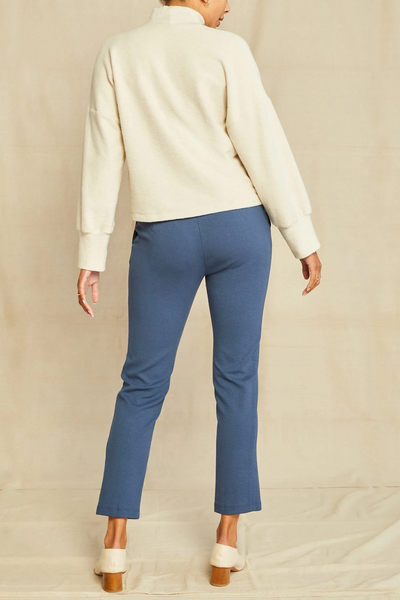 Graziella Ponte Twill Pants - Azure - ReAmour 2 Graziella Ponte Twill Pants - Azure - ReAmour - Image 2