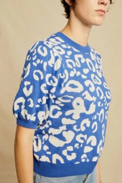 Genesis Sweater - Ivory And Blue -AGOLDE Style 0551 Genesis Ivory Blue Animal Jacquard 0606 web dad37645 878d 4489 8c13 569618b9359d