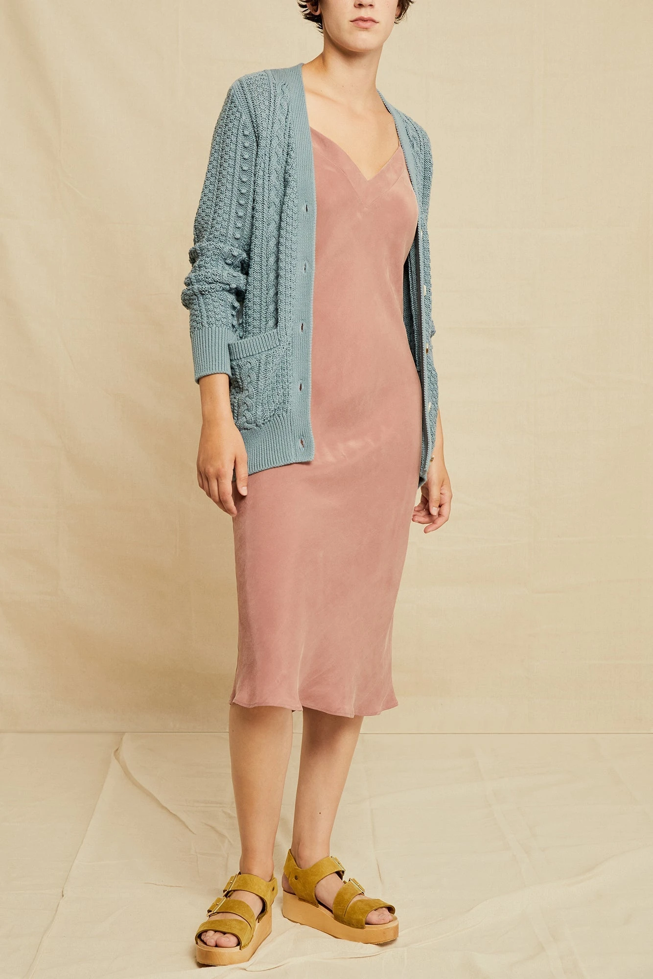 Minka Organic Cotton Cardigan - Blue - ReAmour 4 Minka Organic Cotton Cardigan - Blue - ReAmour - Image 4