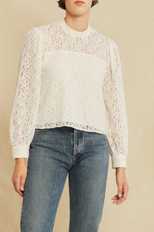Mathea Upcycled Lace Top - Ivory -AGOLDE Style 0610 Mathea Ivory 1684 web 178c0f60 0300 4599 aa17 481500855a3d