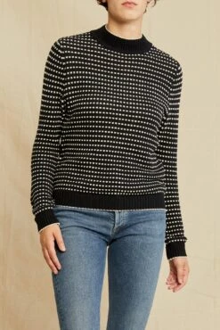 Campbell Organic Cotton Sweater - Black And Ivory - ReAmour