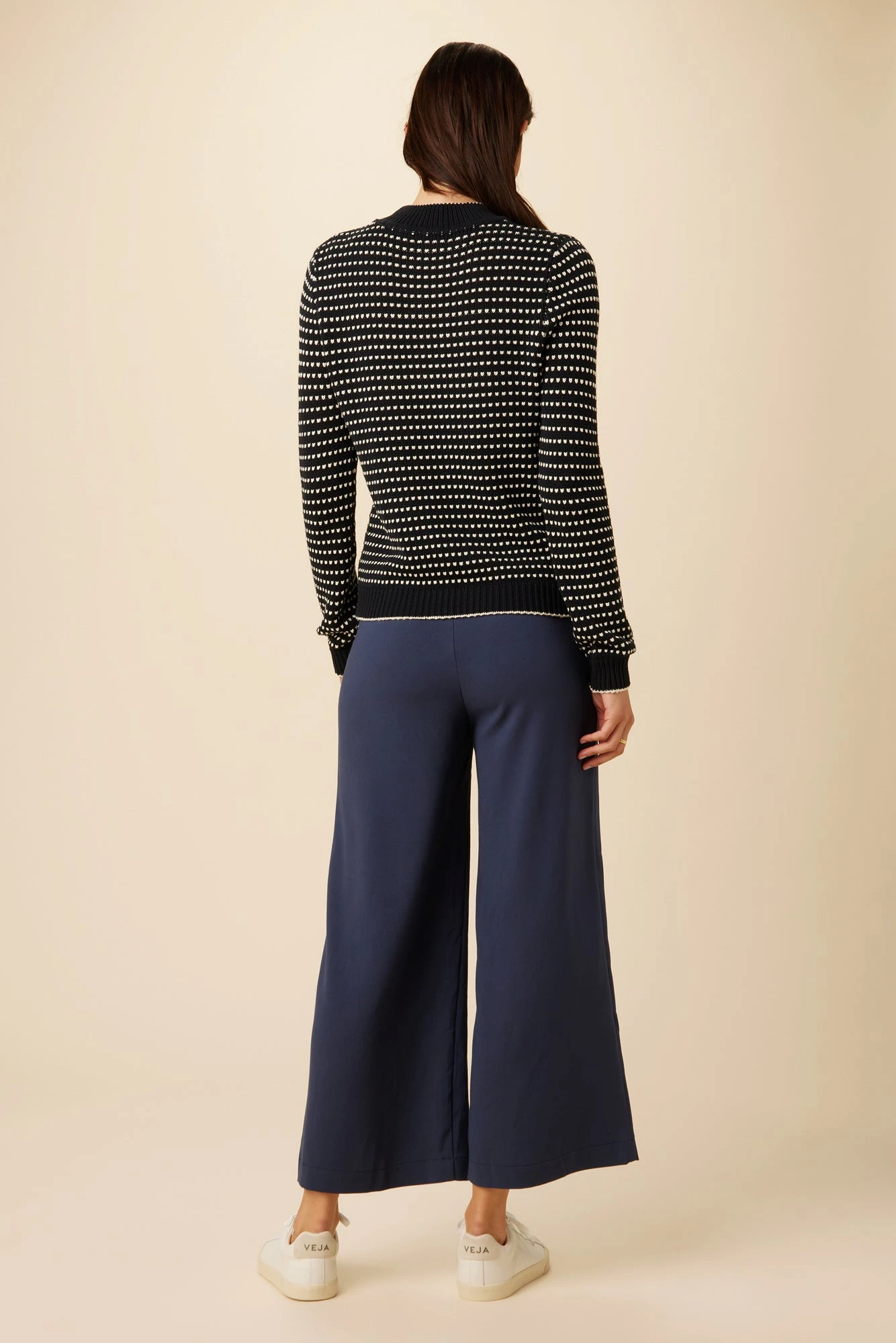 Campbell Organic Cotton Sweater - Black And Ivory 3 Campbell Organic Cotton Sweater - Black And Ivory - Image 3