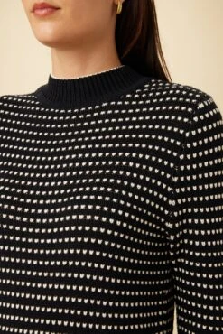 Campbell Organic Cotton Sweater - Black And Ivory 7 Campbell Organic Cotton Sweater - Black And Ivory -AGOLDE Style 0617 Campbell Black Ivory 4