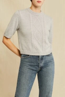 Jude Short Sleeve Wool Sweater - Grey