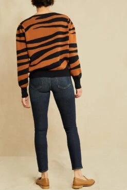 Tessa Organic Cotton Cardigan - Rust Black - ReAmour -AGOLDE Style 0619 Tessa Zebra Jacquard 1421 web 4db8d72e 4fed 48ed 8d6b cdf6c1b34dea