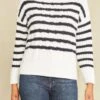 Meena Organic Cotton Sweater - Ivory / Navy