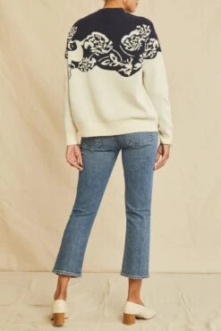 Juno Organic Cotton Sweater - ReAmour -AGOLDE Style 0651 Juno Navy Ivory Jacquard 5274 web 0ecf3e1f 00e0 4545 bb08 52ef08118456