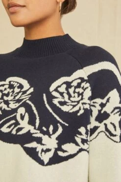 Juno Organic Cotton Sweater - ReAmour -AGOLDE Style 0651 Juno Navy Ivory Jacquard 5337 web 1b6ac0d9 5f5d 4ff7 9c8d 534b4051de03