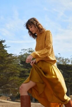 Demiah Organic Cotton Sweater - Gold - ReAmour -AGOLDE Style 0652 Demiah Gold 175 organic cotton 5107 9c05b930 b63a 4518 ab3b 6228a602974b