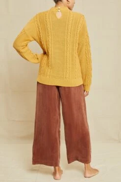 Demiah Organic Cotton Sweater - Gold - ReAmour -AGOLDE Style 0652 Demiah Gold 15176 web 5e0e08c4 46b6 4f0a 8ba3 a95ffd2c0464