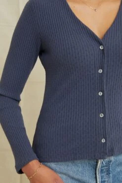 Bridgette Pointelle Rib Cardigan - Pacific Blue -AGOLDE Style 0653BrigittePacificBlue 1374 web d499f0e9 8f35 43e3 bbea bf2de2d3f85e