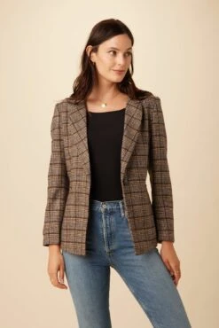 Pippa Upcycled Wool Blazer - Grey Blue